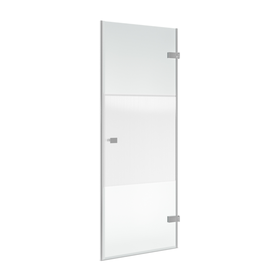 900mm Ribbed / Fluted Glass Right Hand Hinged Shower Door 8mm Glass - Matira