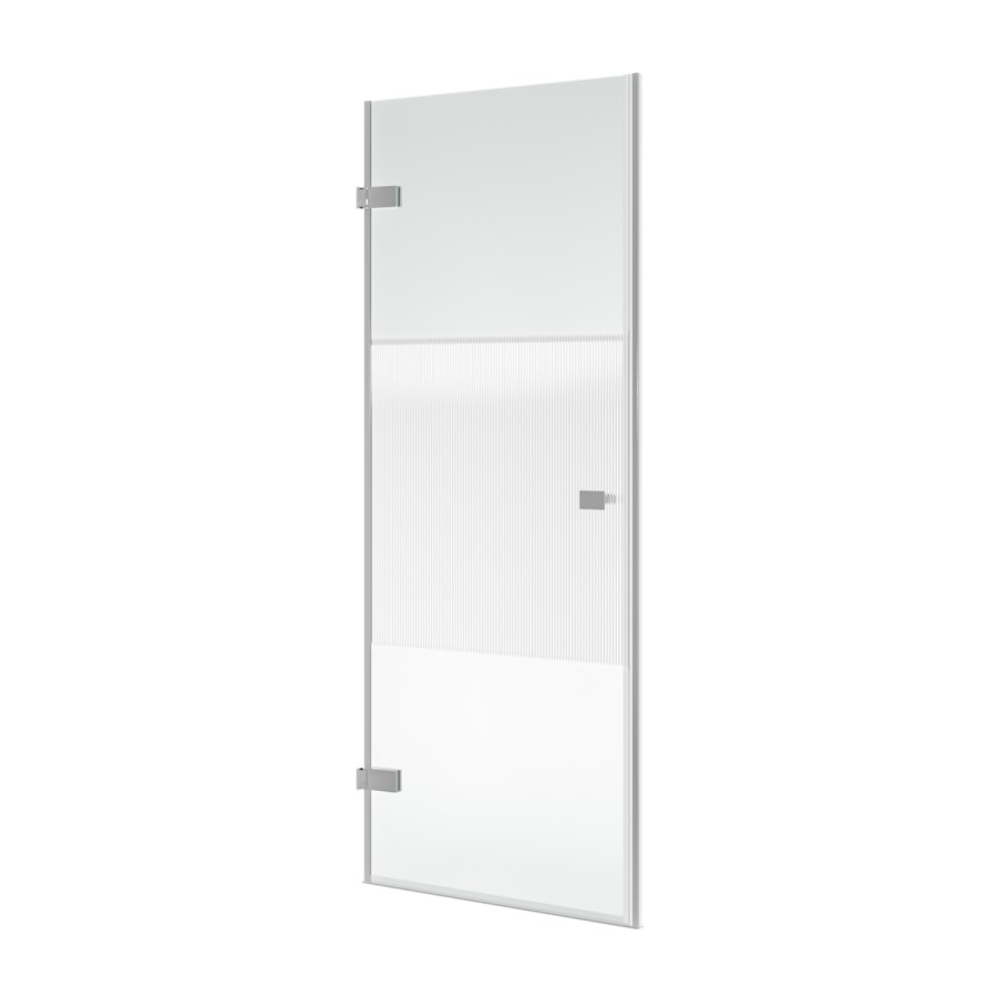 900mm Ribbed / Fluted Glass Left Hand Hinged Shower Door 8mm Glass - Matira
