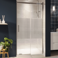 1000mm Ribbed / Fluted Glass Left Hand Sliding Shower Door 8mm Glass - Matira 1000mm Ribbed / Fluted Glass Left Hand Sliding Shower Door 8mm Glass - Matira