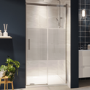 1000mm Ribbed / Fluted Glass Left Hand Sliding Shower Door 8mm Glass - Matira