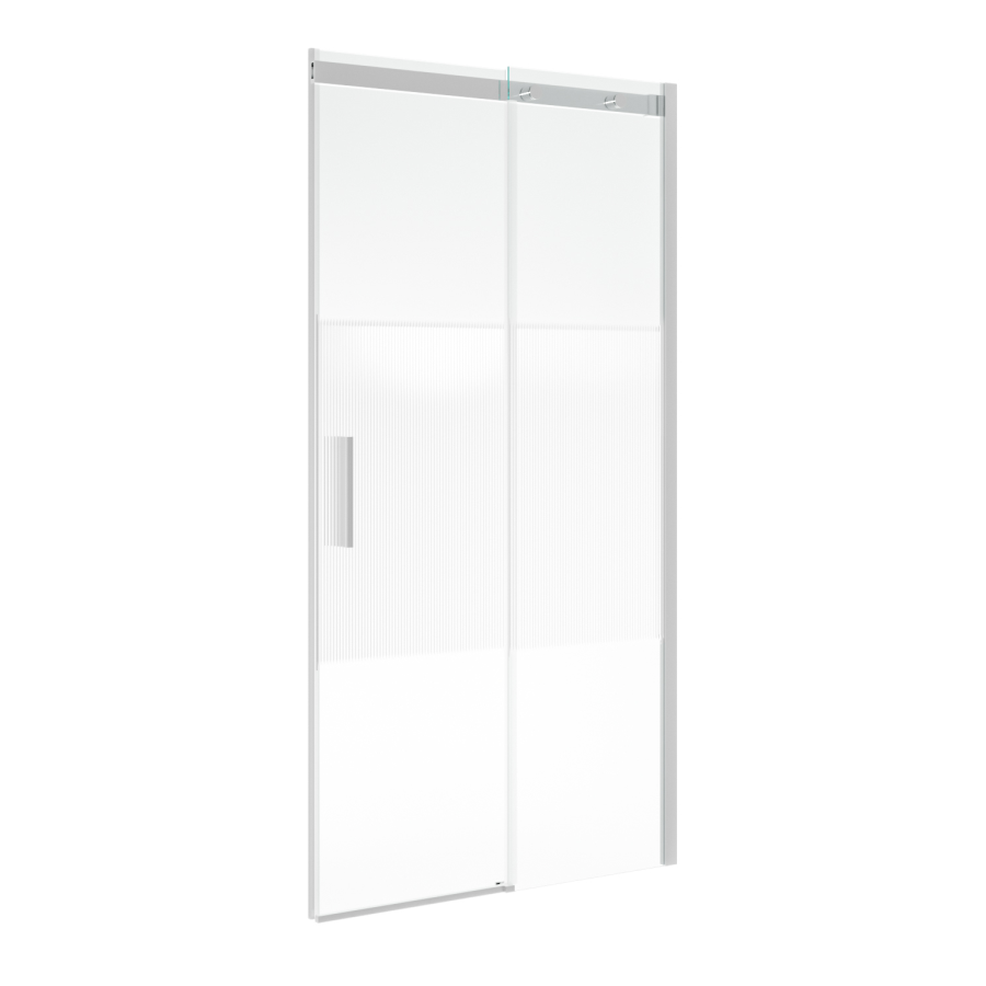 1000mm Ribbed / Fluted Glass Left Hand Sliding Shower Door 8mm Glass - Matira