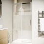 1000mm Ribbed / Fluted Glass Right Hand Sliding Shower Door 8mm Glass - Matira