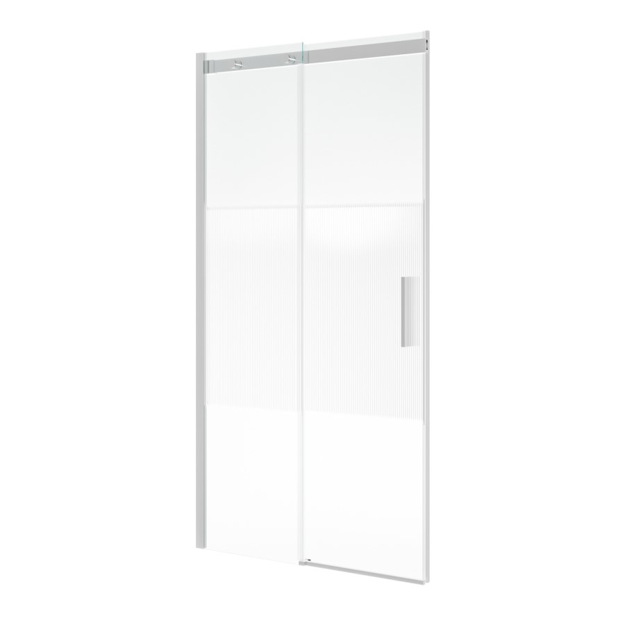 1000mm Ribbed / Fluted Glass Right Hand Sliding Shower Door 8mm Glass - Matira