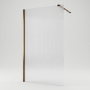 1000mm Brushed Bronze Ribbed / Fluted Glass Shower Screen for Wet Room & Walk In Shower - Matira
