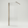 800mm Brushed Bronze Ribbed / Fluted Glass Shower Screen for Wet Room & Walk In Shower - Matira
