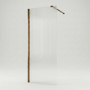 900mm Brushed Bronze Ribbed / Fluted Glass Shower Screen for Wet Room & Walk In Shower - Matira
