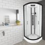 Insignia Monochrome Black Framed Quadrant Shower Cabin 900 x 900