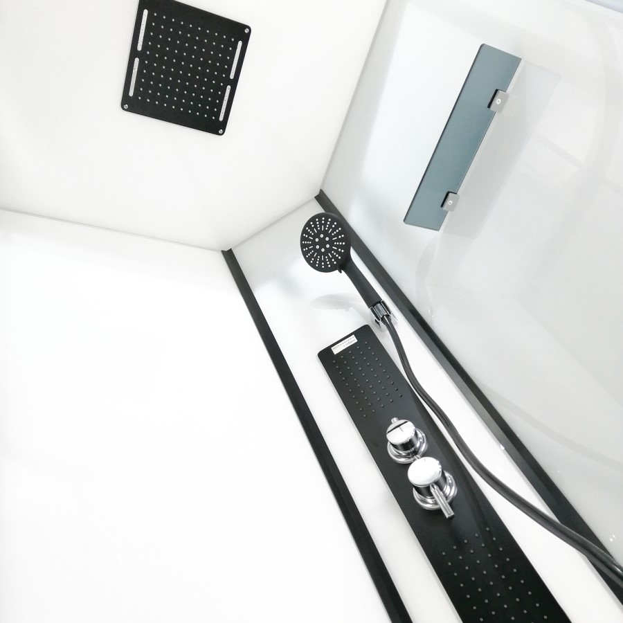 Insignia Monochrome Black Framed Quadrant Shower Cabin 900 x 900