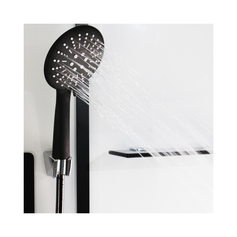 Insignia Monochrome Black Framed Quadrant Shower Cabin 900 x 900