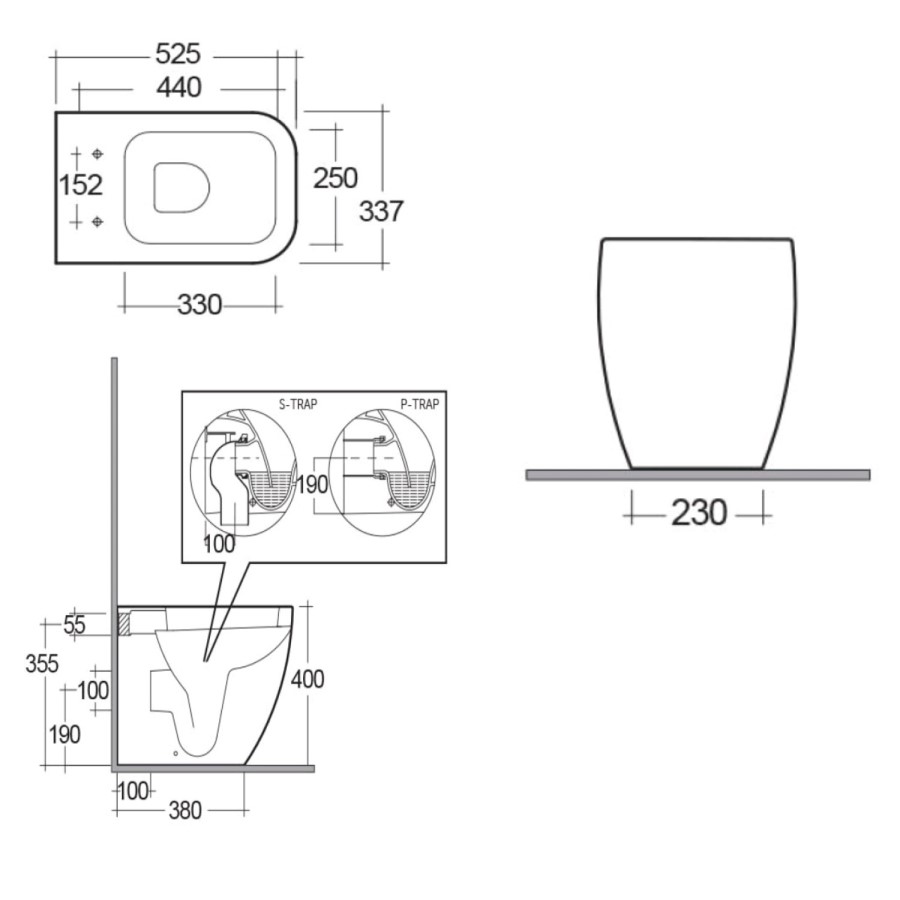 Back to Wall Toilet with Soft Close Seat - RAK Metropolitan