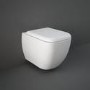 GRADE A1 - RAK Metropolitan Rimless Wall Hung Pan with Hidden Fixations and Soft Close Seat Urea