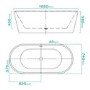 Mews Double Ended Freestanding Bath - 1650 x 740mm