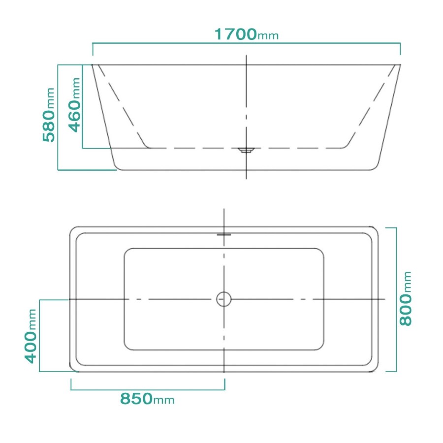 Emperor Double Ended Freestanding Bath - 1700 x 800mm