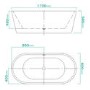 Duchess Modern Round Freestanding Bath - 1700 x 800 x 580mm
