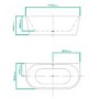 Gable Modern Back To Wall Freestanding Bath - 1700 x 800 x 580mm