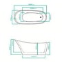 Darcy Modern Freestanding Slipper Bath - 1680 x 730 x 800mm