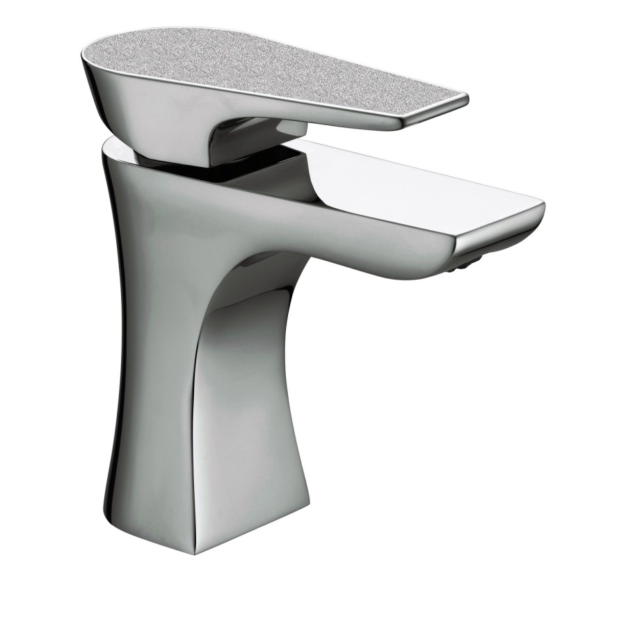 Bristan  Metallix Hourglass Basin Mixer Silver Sparkle with Clicker Waste