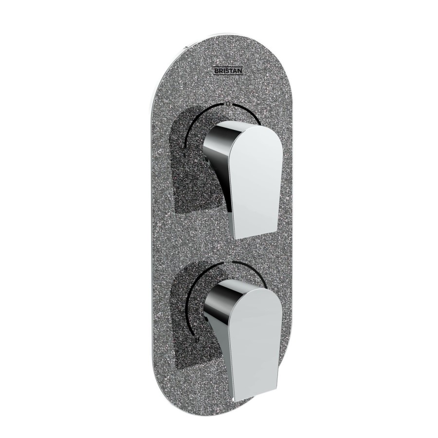 Bristan  Metallix Hourglass Concealed Dual Control Valve and Diverter Graphite Glisten