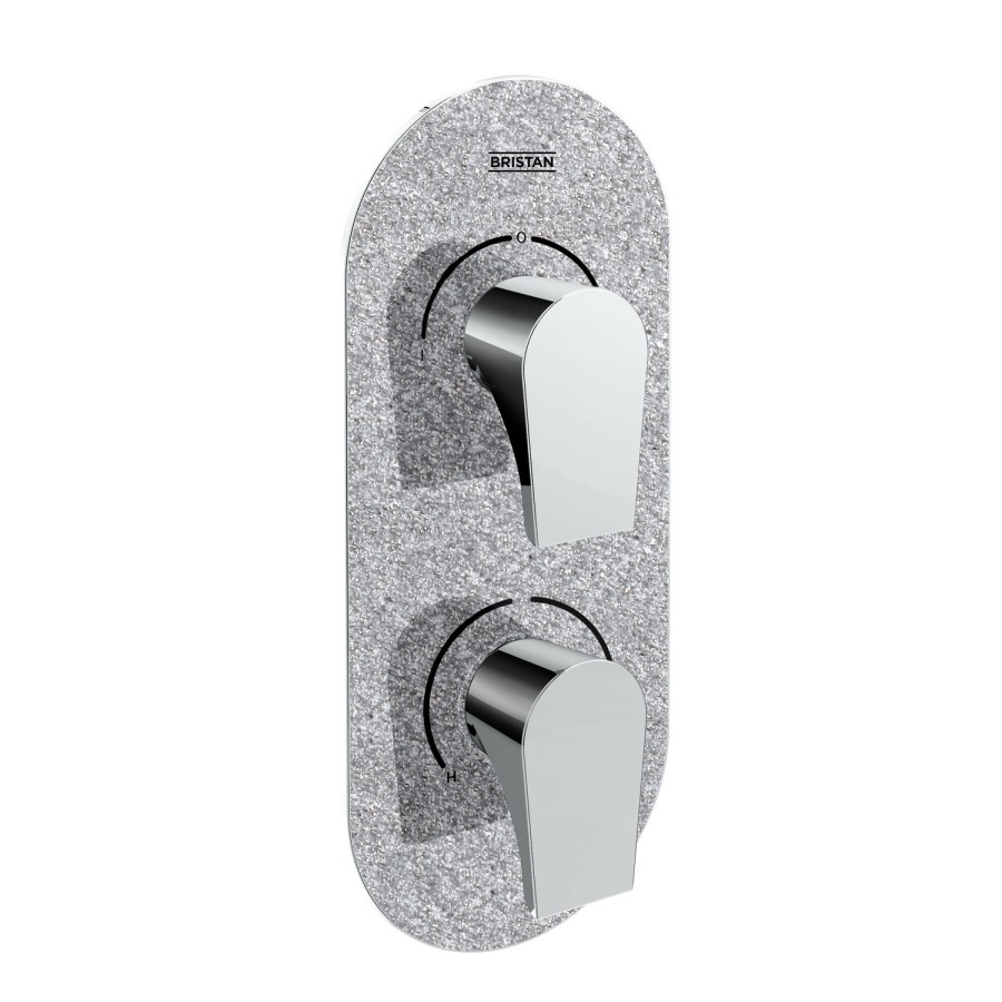 Bristan  Metallix Hourglass Concealed Dual Control Valve and Diverter Silver Sparkle