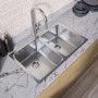 IMPERFECT - Mia 750x440mm Stainless Steel Double Bowl U/M Sink