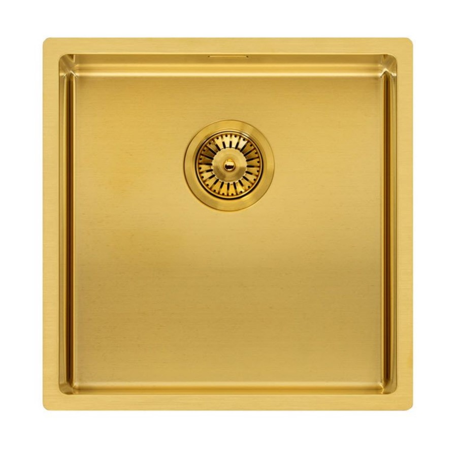 Single Bowl Gold Stainless Steel Kitchen Sink - Reginox Miami