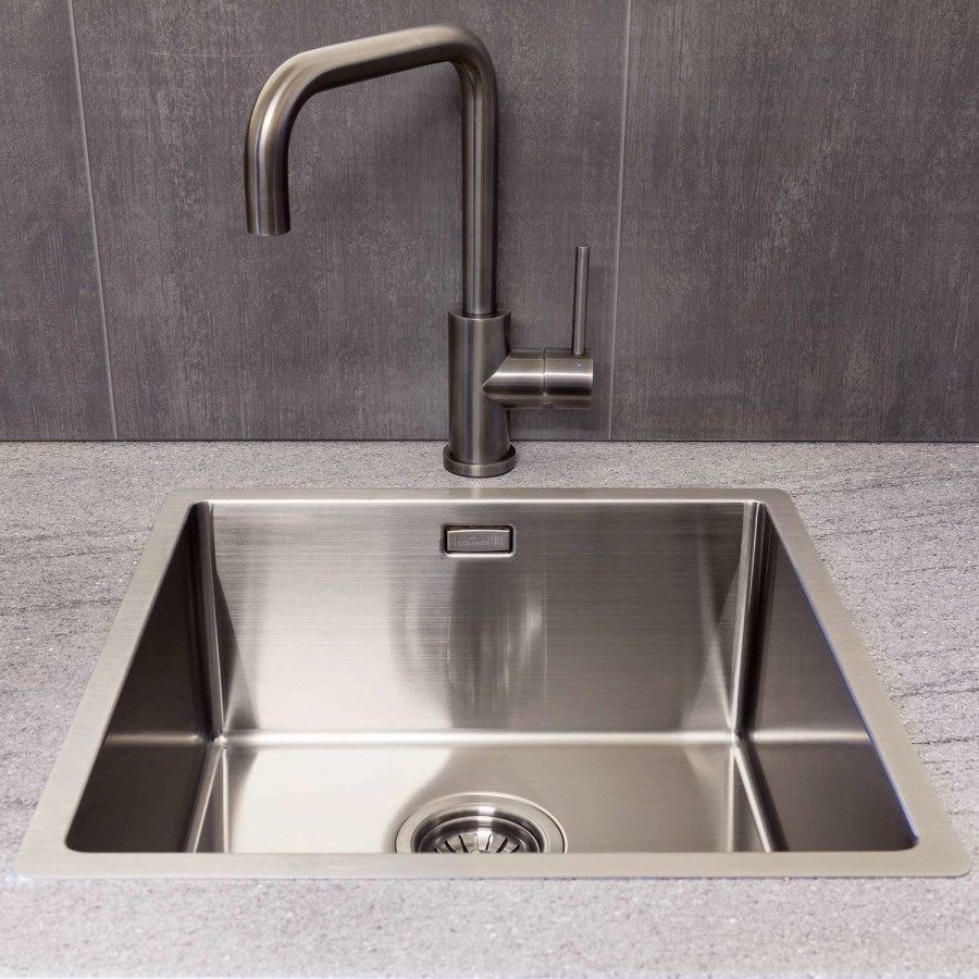 Single Bowl Stainless Steel Gunmetal Kitchen Sink - Reginox Miami