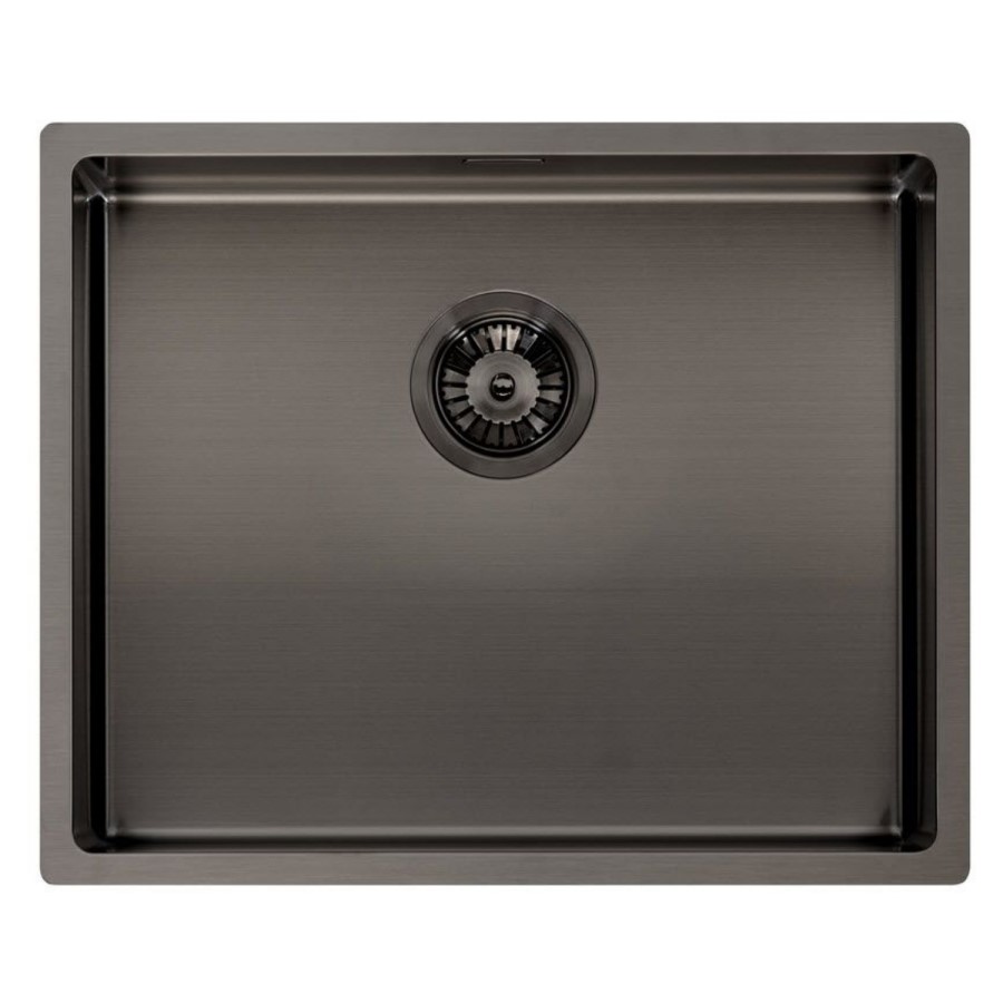 Single Bowl Stainless Steel Gunmetal Kitchen Sink - Reginox Miami