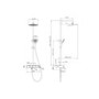 Black Round Thermostatic 3 Outlet Mixer Shower Set with Bath Filler Spout Push Buttons and Shelf- Mika