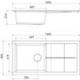 Rocklite Milton Single Bowl Inset White Composite Kitchen Sink with Reversible Drainer