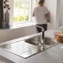 Single Bowl Inset Chrome Stainless Steel Kitchen Sink with Reversible Drainer - Reginox