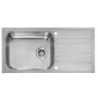 Single Bowl Inset Chrome Stainless Steel Kitchen Sink with Reversible Drainer - Reginox
