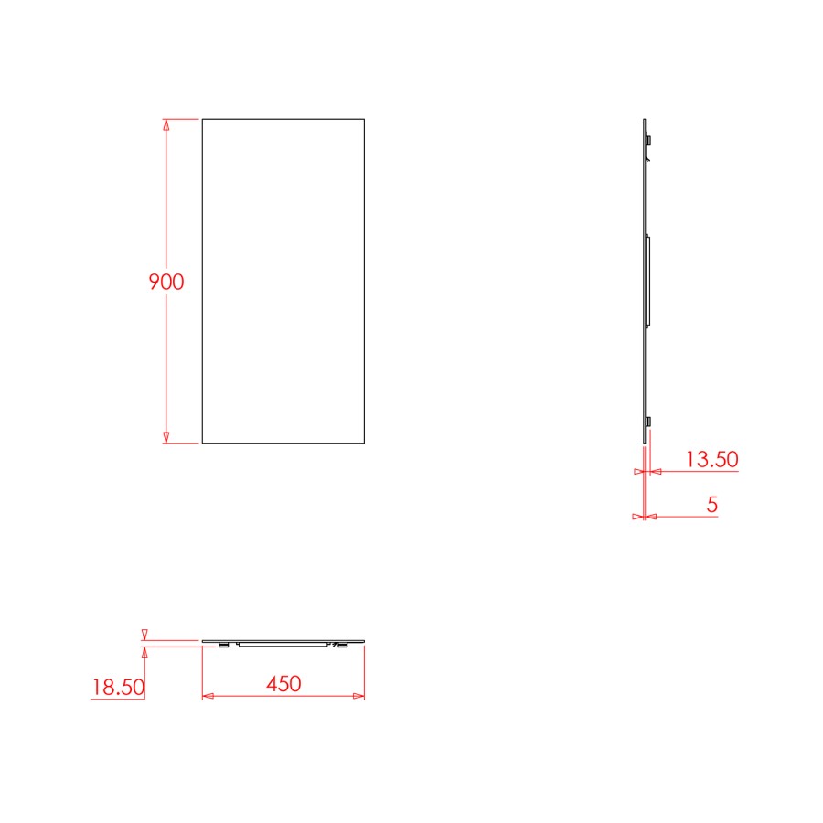 Rectangular Hang N Lock Bathroom Mirror 450 x 900mm  - Croydex