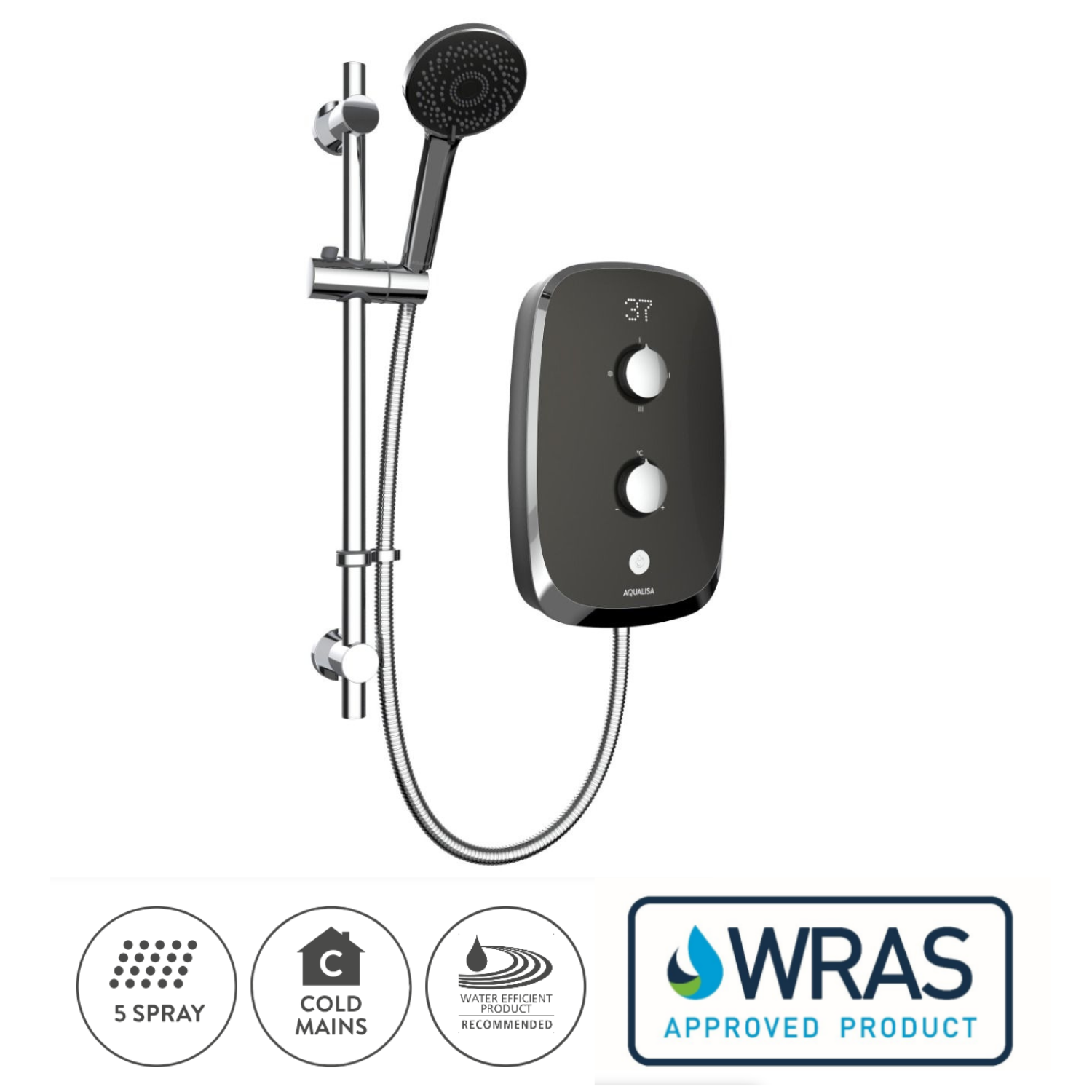 Aqualisa eMOTION 9.5kW Black Electric Shower Better Bathrooms