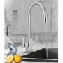 Smeg Chrome Twin Lever Dual Flow Mixer Kitchen Tap - Modena