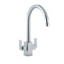 Smeg Chrome Twin Lever Dual Flow Mixer Kitchen Tap - Modena