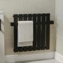 Black Horizontal Single Panel Radiator with Heated Towel Bar 600 x 604mm - Mojave