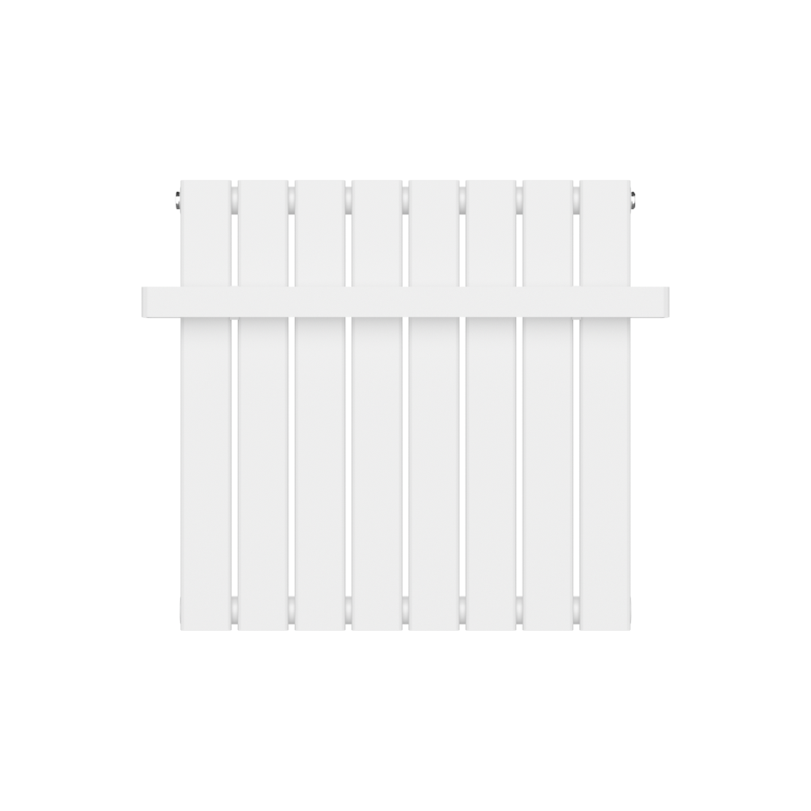 White Horizontal Single Panel Radiator with Heated Towel Bar 600 x 604mm - Mojave