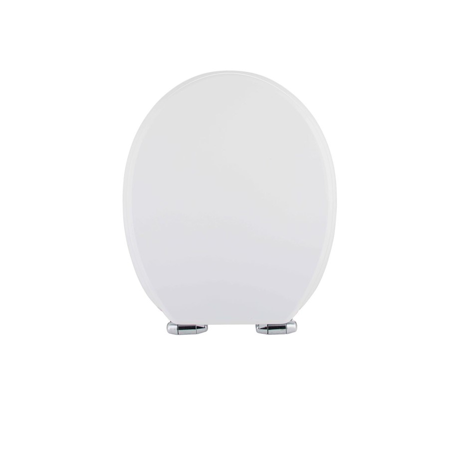 Standard Soft Close High Gloss White MDF Toilet Seat- Bottom Fix