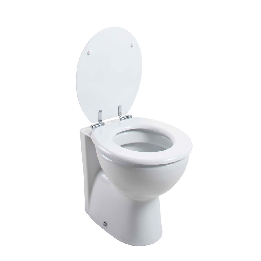 Standard Soft Close High Gloss White MDF Toilet Seat- Bottom Fix