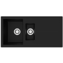 Rocklite Milton 1.5 Bowl Inset Black Composite Kitchen Sink with Reversible Drainer