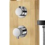 Wooden Thermostatic Outdoor Shower with Square Hand Shower 2 Outlets - Namara