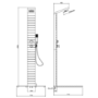 Wooden Thermostatic Outdoor Shower with Square Hand Shower 2 Outlets - Namara