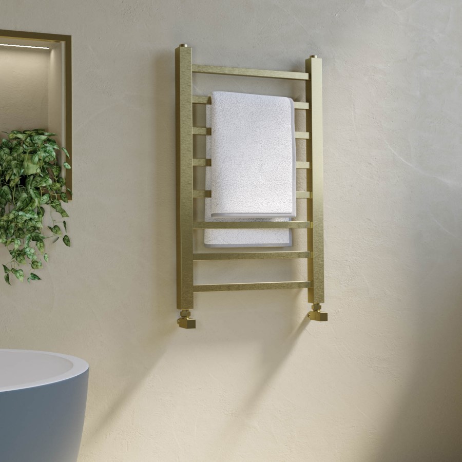 ONLY OPENED - Brass Heated Towel Rail Radiator 800 x 500mm - Sonoran