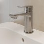 Brushed Nickel Mono Basin Mixer Tap with Slotted Basin Waste - Nell