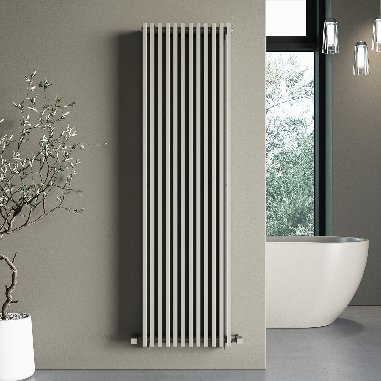 Beige Vertical Double Panel Radiator 1600 x 450mm – Nevada - Better ...