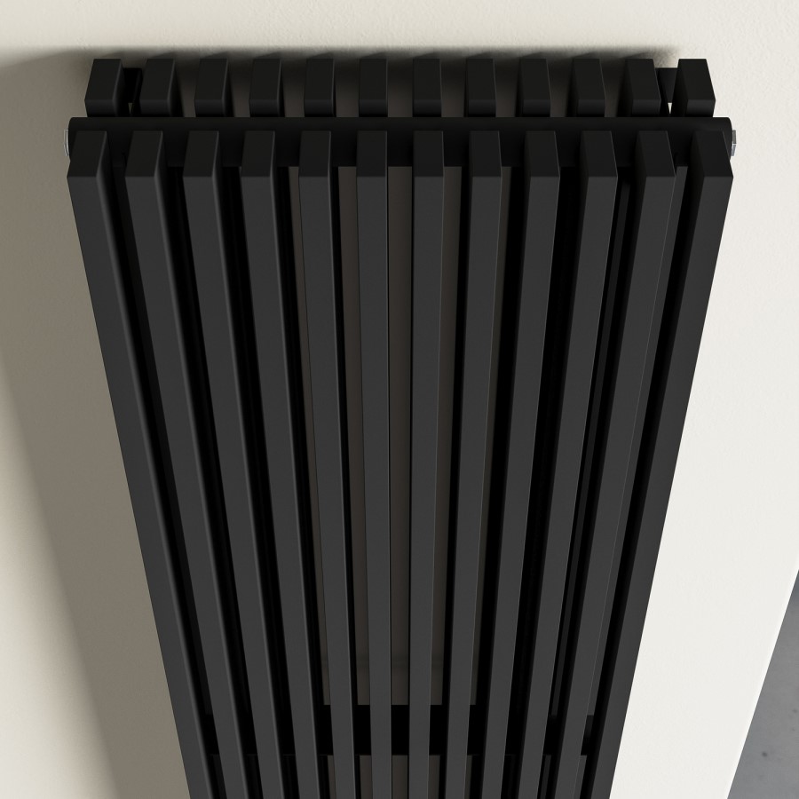 Black Vertical Double Panel Radiator 1600 x 450mm – Nevada