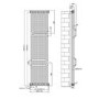Vertical Black Column Radiator with Towel Bars 1800 x 460mm - Nevis