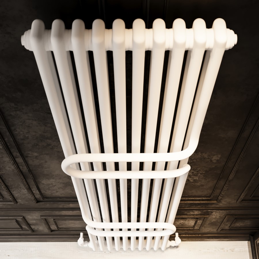 Vertical White Column Radiator with Towel Bars 1800 x 460mm - Nevis