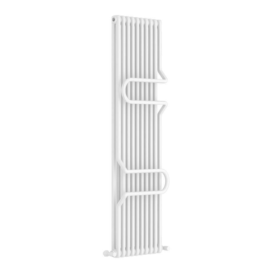 Vertical White Column Radiator with Towel Bars 1800 x 460mm - Nevis