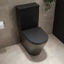 ONLY OPENED - Matt Black Close Coupled Rimless Closed Back Toilet with Soft Close Seat - Newport